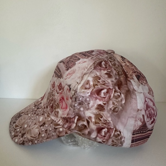 ASOS pink pearls print cap, music festival cap, women’s hat - Picture 2 of 5